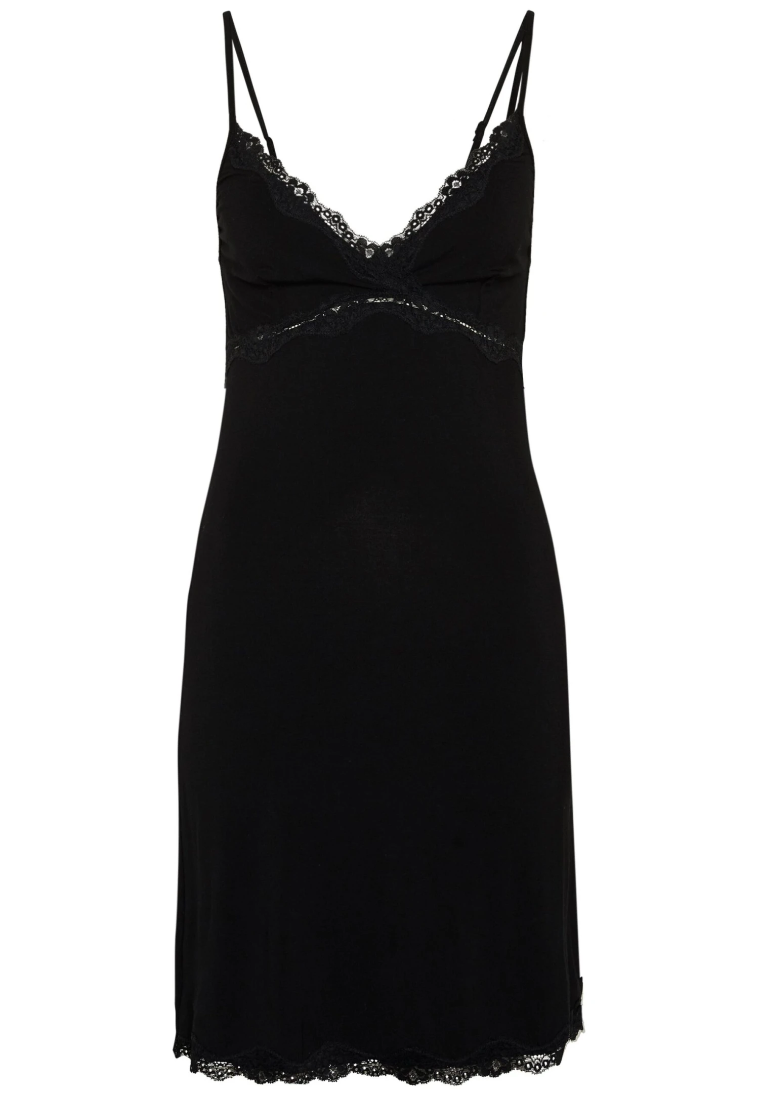 Anna Field Heidi Short Sleeves Viscose Nightdress - Nightie - Black 6 Anna Field Heidi Short Sleeves Viscose Nightdress - Nightie - Black - Image 4