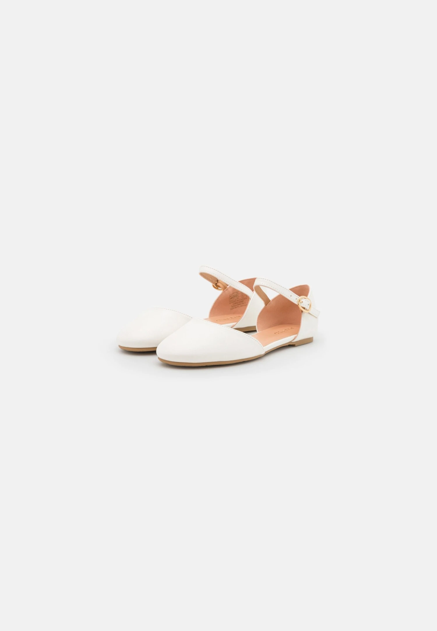 Ankle Strap Ballet Pumps - White 5 Ankle Strap Ballet Pumps - White - Image 3