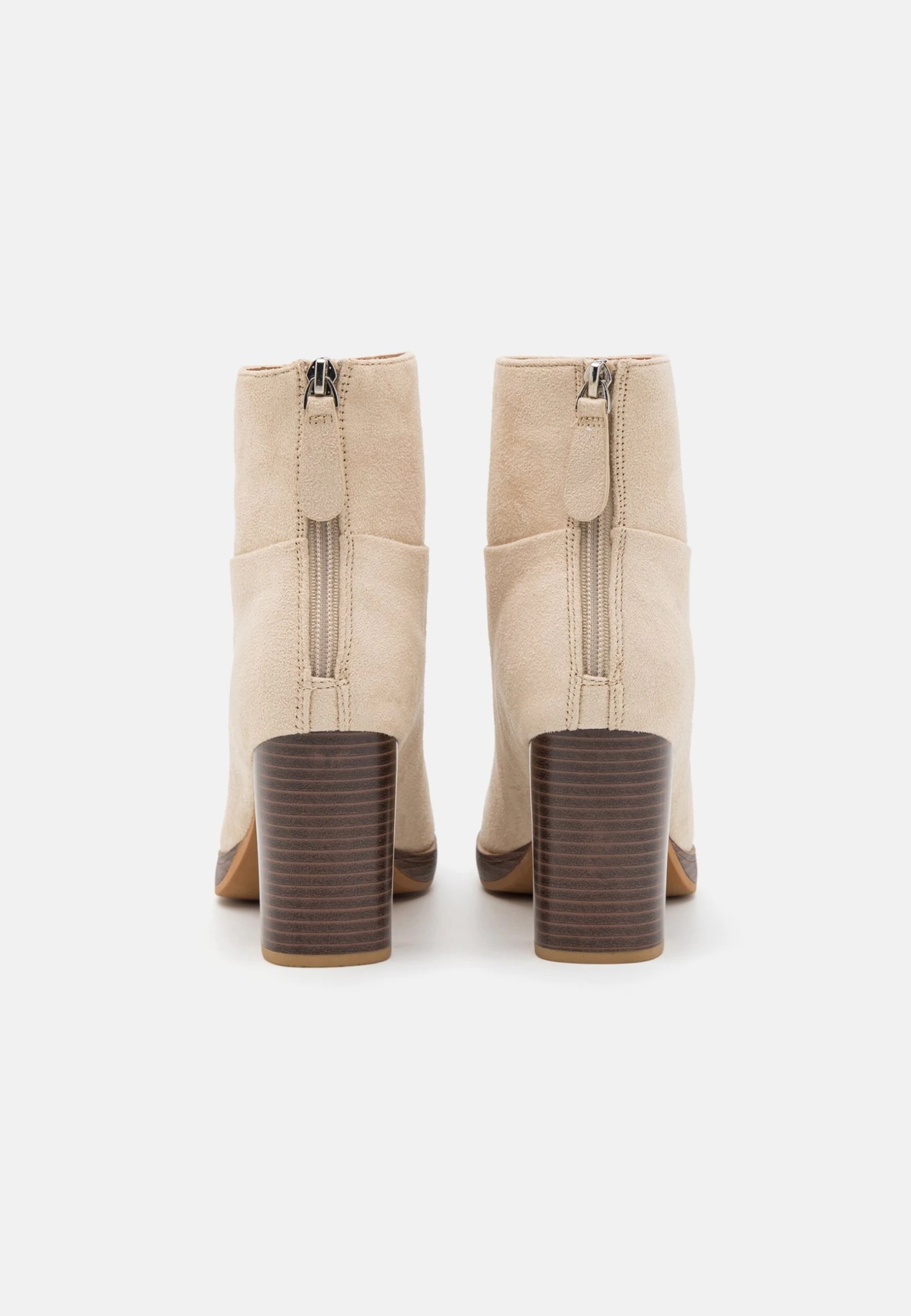 Wide Fit - Platform Ankle Boots - Beige 6 Wide Fit - Platform Ankle Boots - Beige - Image 4