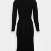 Anna Field Rollkragen Ripp Mini Strickkleid Mit Gürtel - Jumper Dress - Black -Anna Field 2024251ea16c4c36951f80dd4dcc6e15