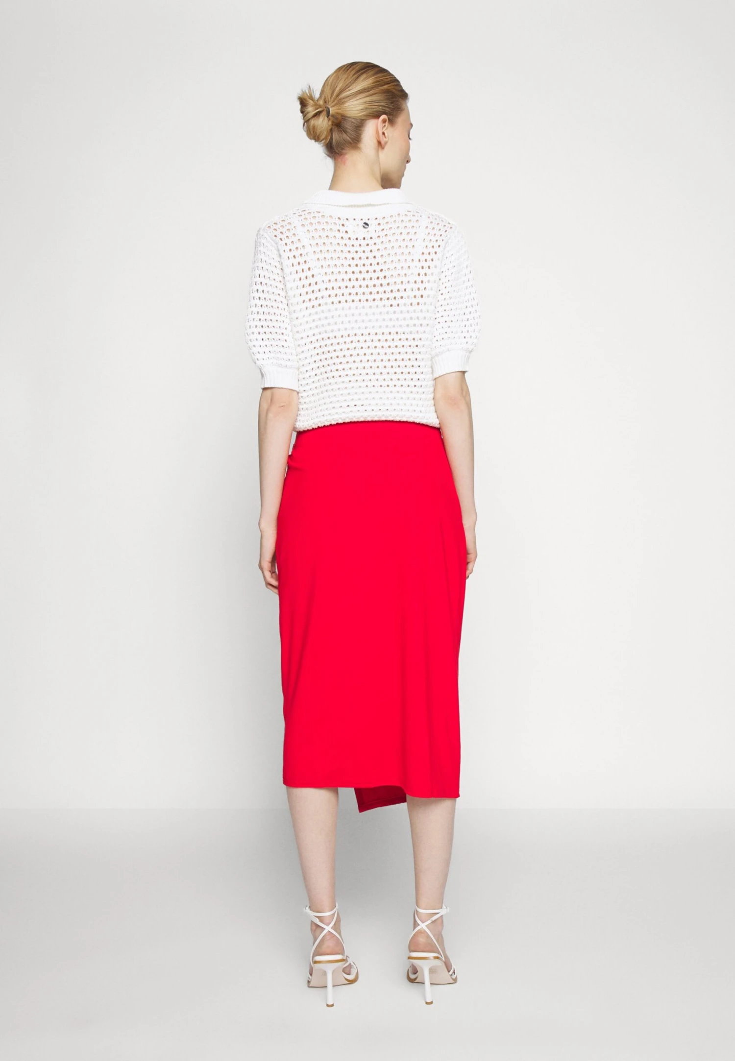 Anna Field Front Knot Midi Skirt - Pencil Skirt - Red 6 Anna Field Front Knot Midi Skirt - Pencil Skirt - Red - Image 4