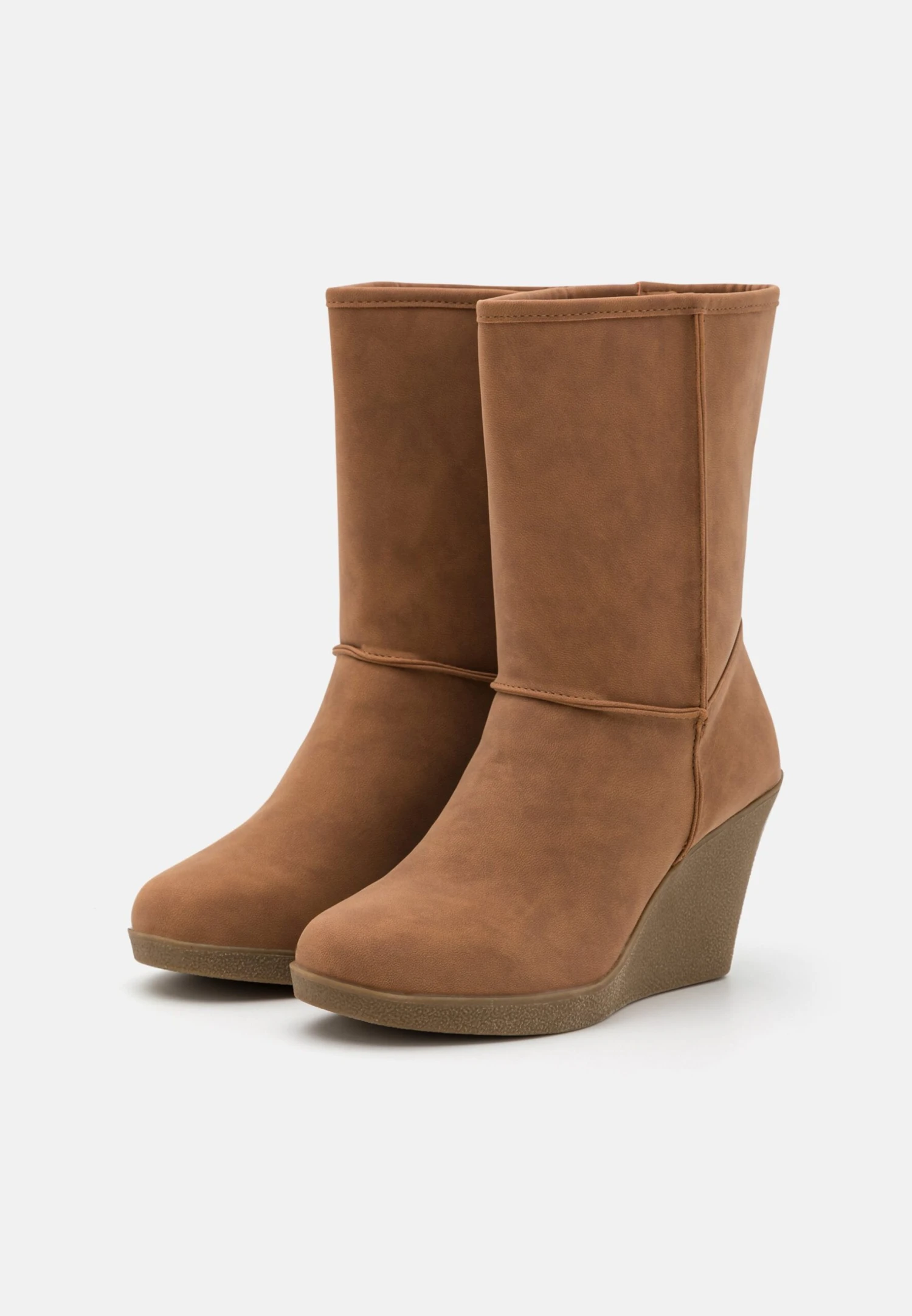 Anna Field Winter Boot - Wedge Ankle Boots - Cognac 5 Anna Field Winter Boot - Wedge Ankle Boots - Cognac - Image 3