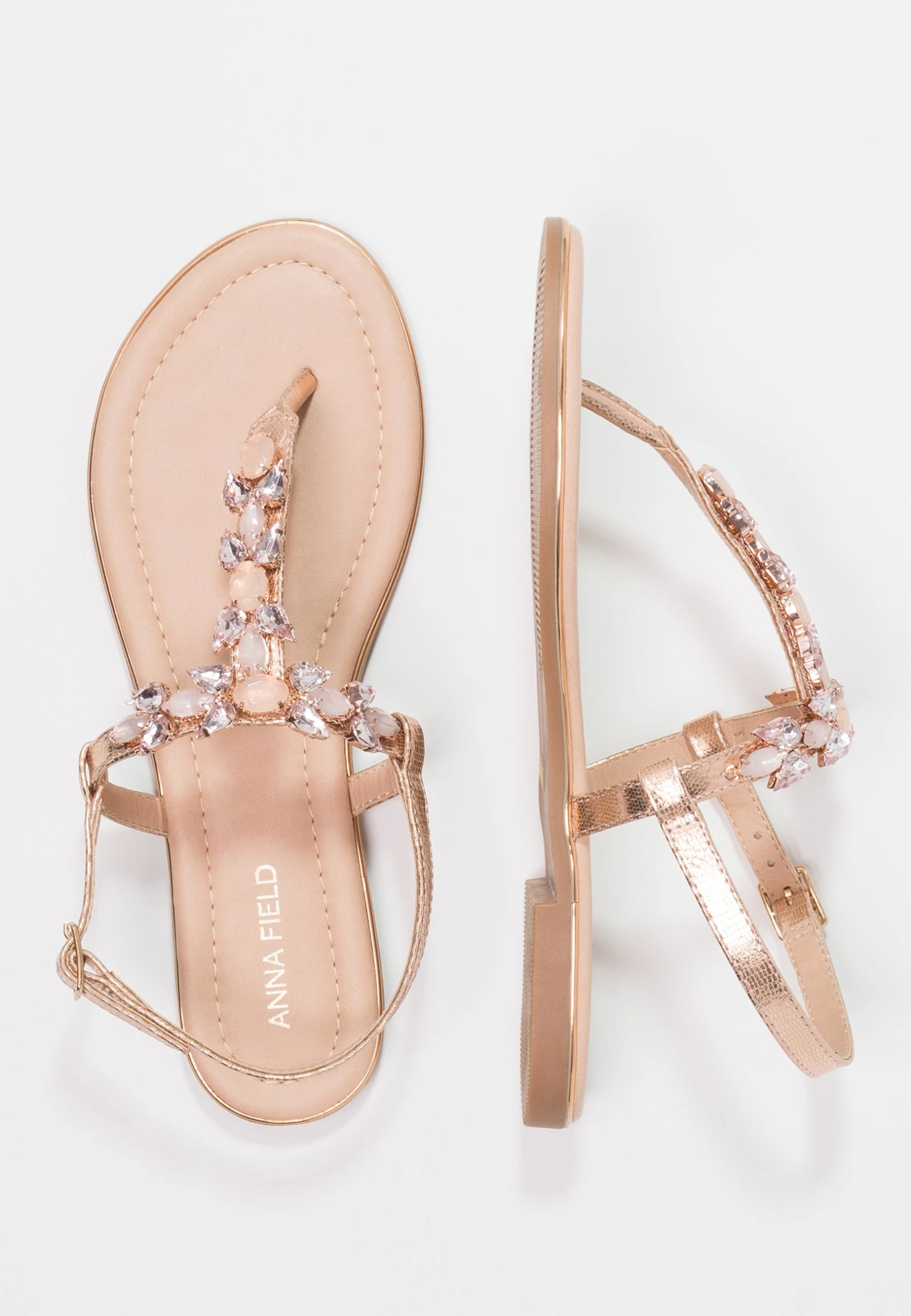 Anna Field T-Bar Sandals - Rose Gold 5 Anna Field T-Bar Sandals - Rose Gold - Image 3