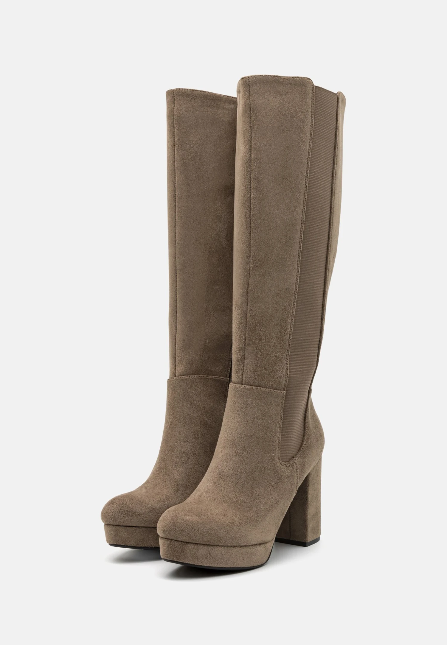 High Heeled Boots - Taupe 5 High Heeled Boots - Taupe - Image 3