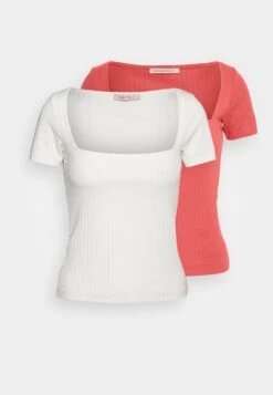 Anna Field 2 Pack - Basic T-Shirt - Red/White -Anna Field 8b8a67e46f34420bae40ec6554872b09