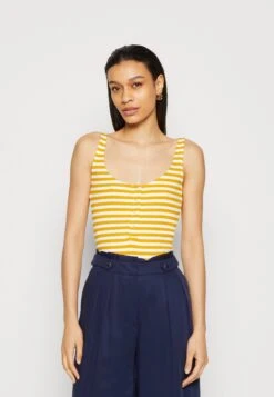 Anna Field Top - White/Yellow