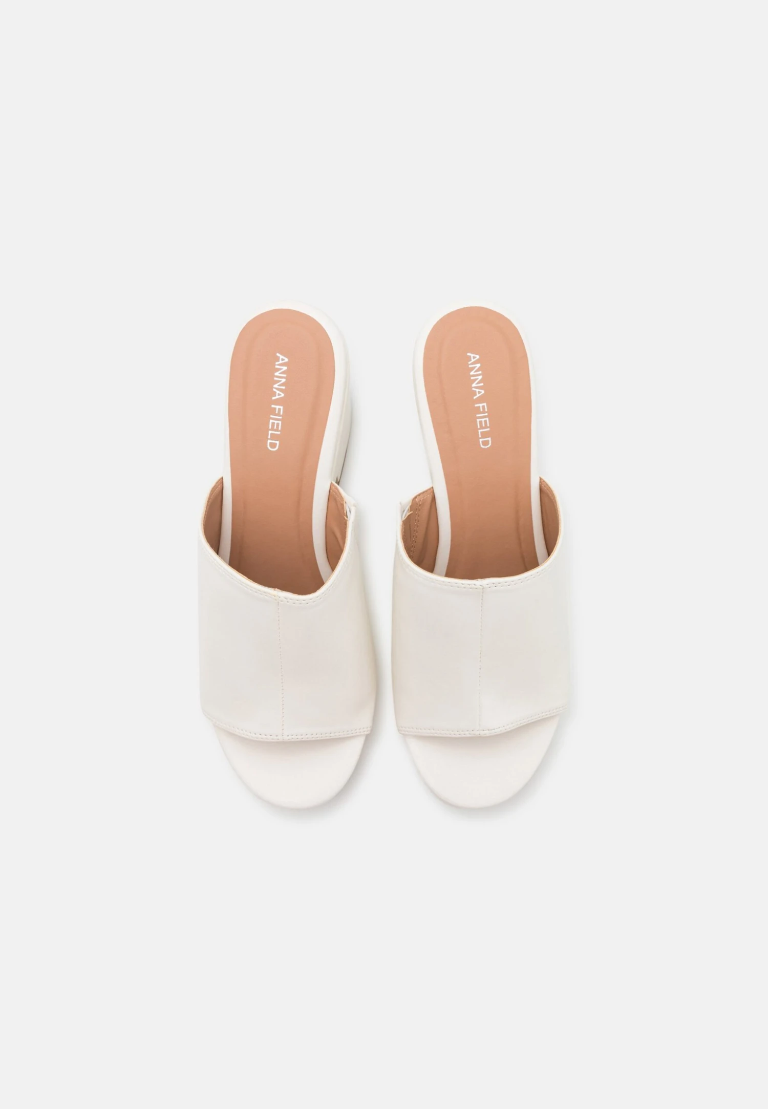 Wide Fit - Heeled Mules -White 8 Wide Fit - Heeled Mules -White - Image 6