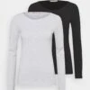 Anna Field 2 Pack - Long Sleeved Top - Black/Mottled Grey -Anna Field a08b888d9ddc4593b2c85c83593a47a8