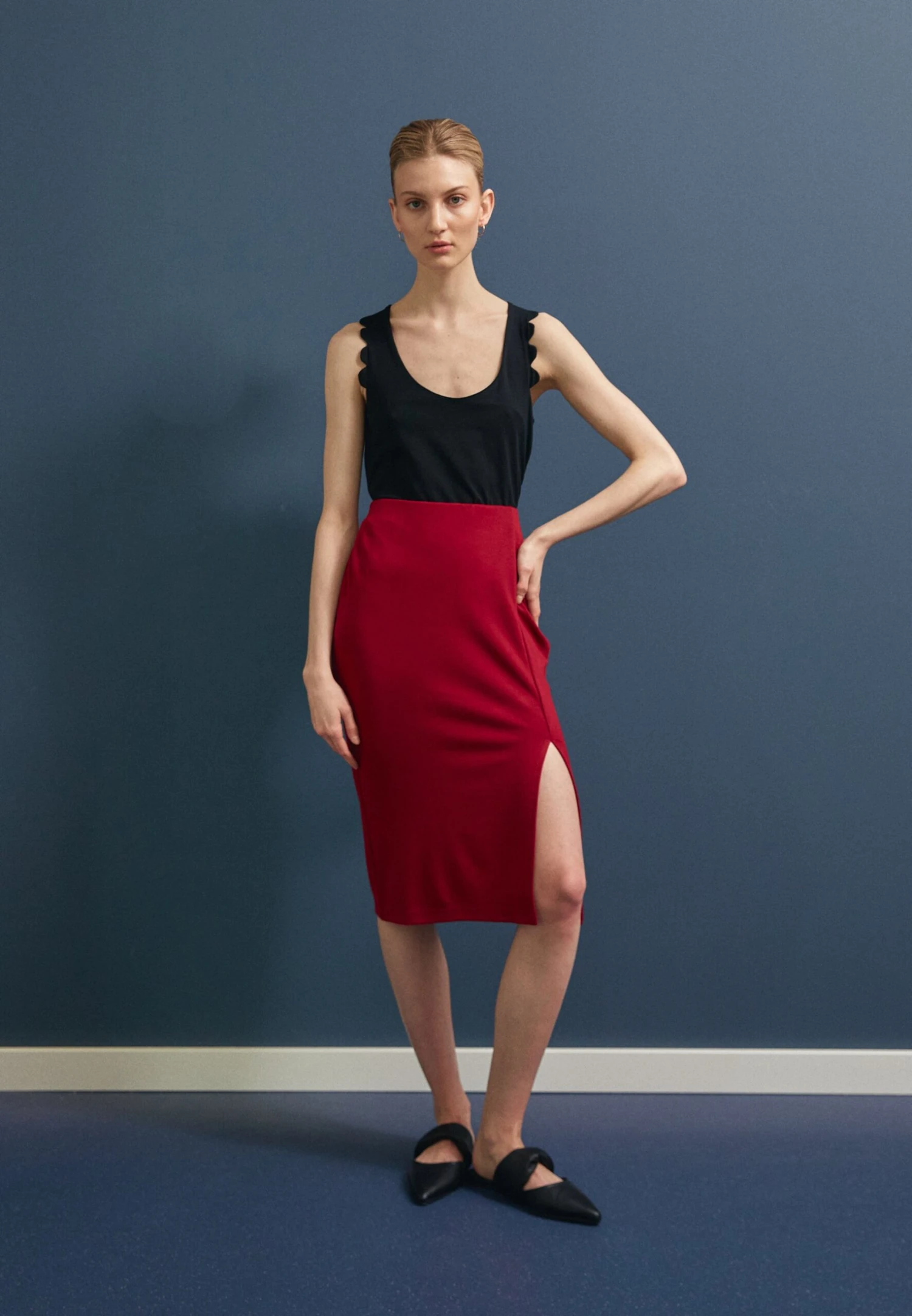 Anna Field Pencil Skirt - Dark Red 4 Anna Field Pencil Skirt - Dark Red - Image 2