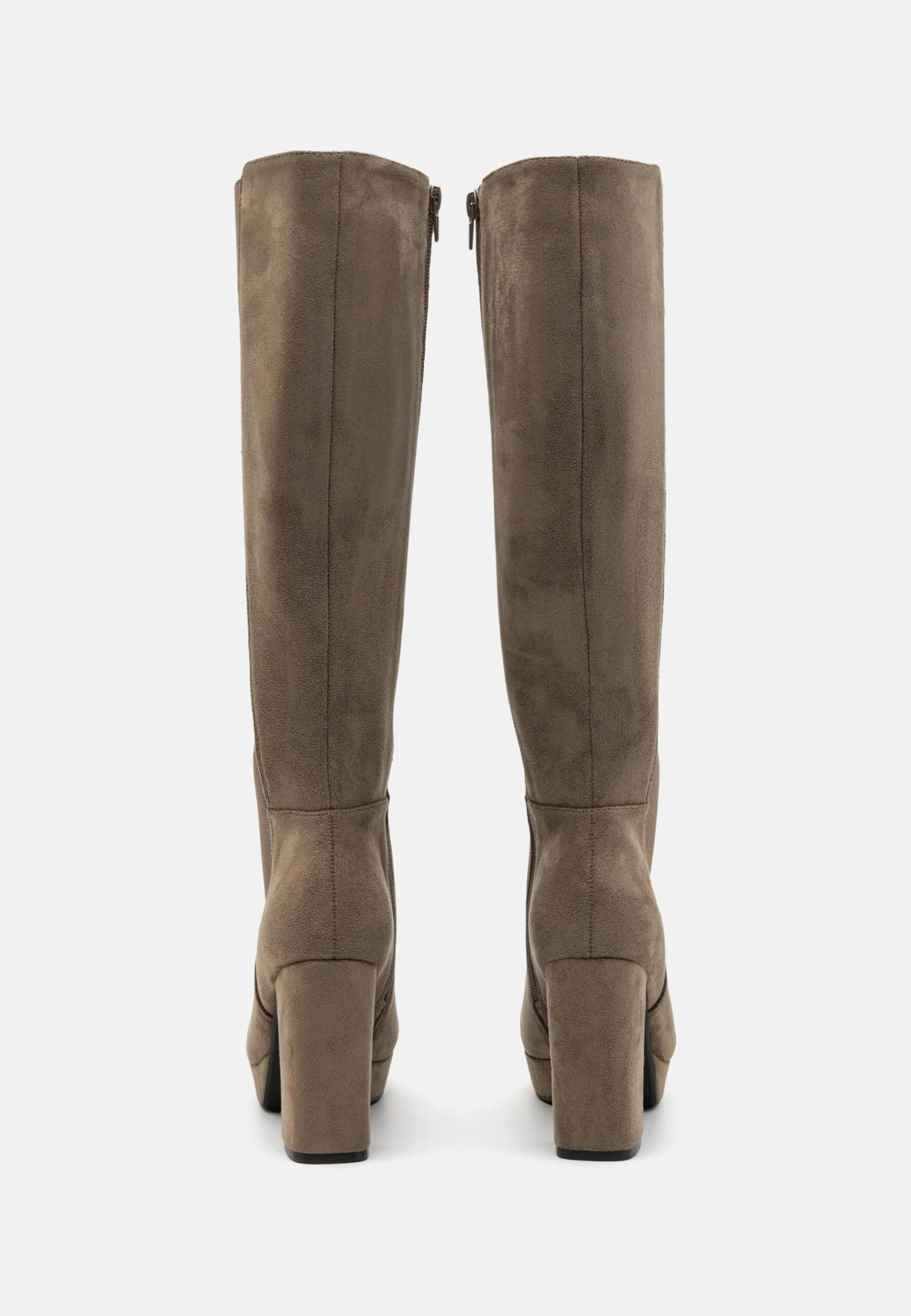 High Heeled Boots - Taupe 6 High Heeled Boots - Taupe - Image 4