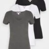 Anna Field 3 Pack - Basic T-Shirt - Black, White 2 Anna Field 3 Pack - Basic T-Shirt - Black, White -Anna Field d8673abc075746a285714e911a623aef