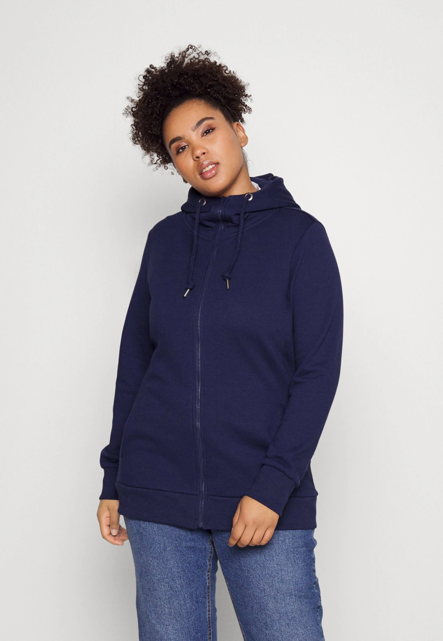 Zip-Up Sweatshirt - Dark Blue 3 Zip-Up Sweatshirt - Dark Blue