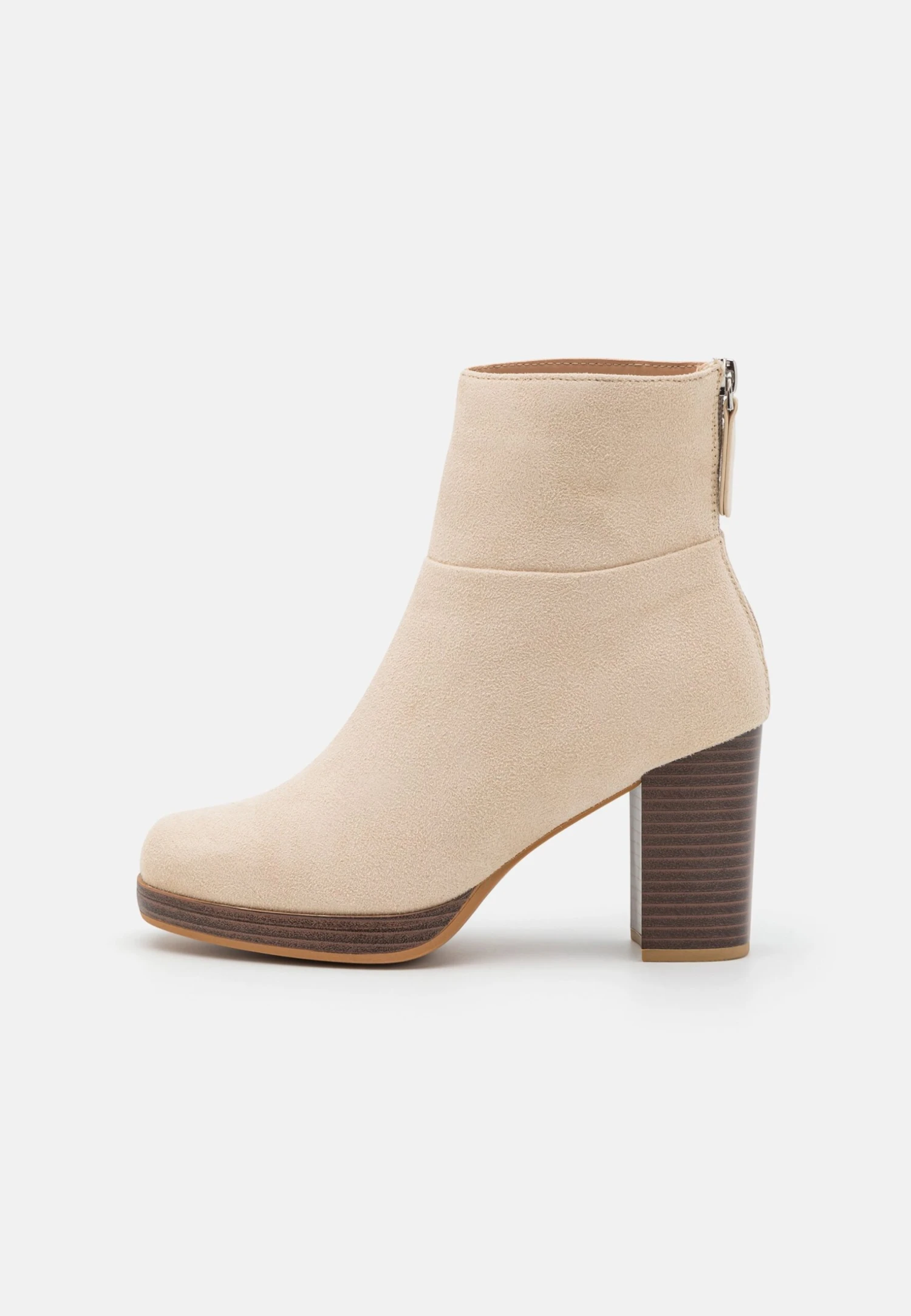 Wide Fit - Platform Ankle Boots - Beige 4 Wide Fit - Platform Ankle Boots - Beige - Image 2
