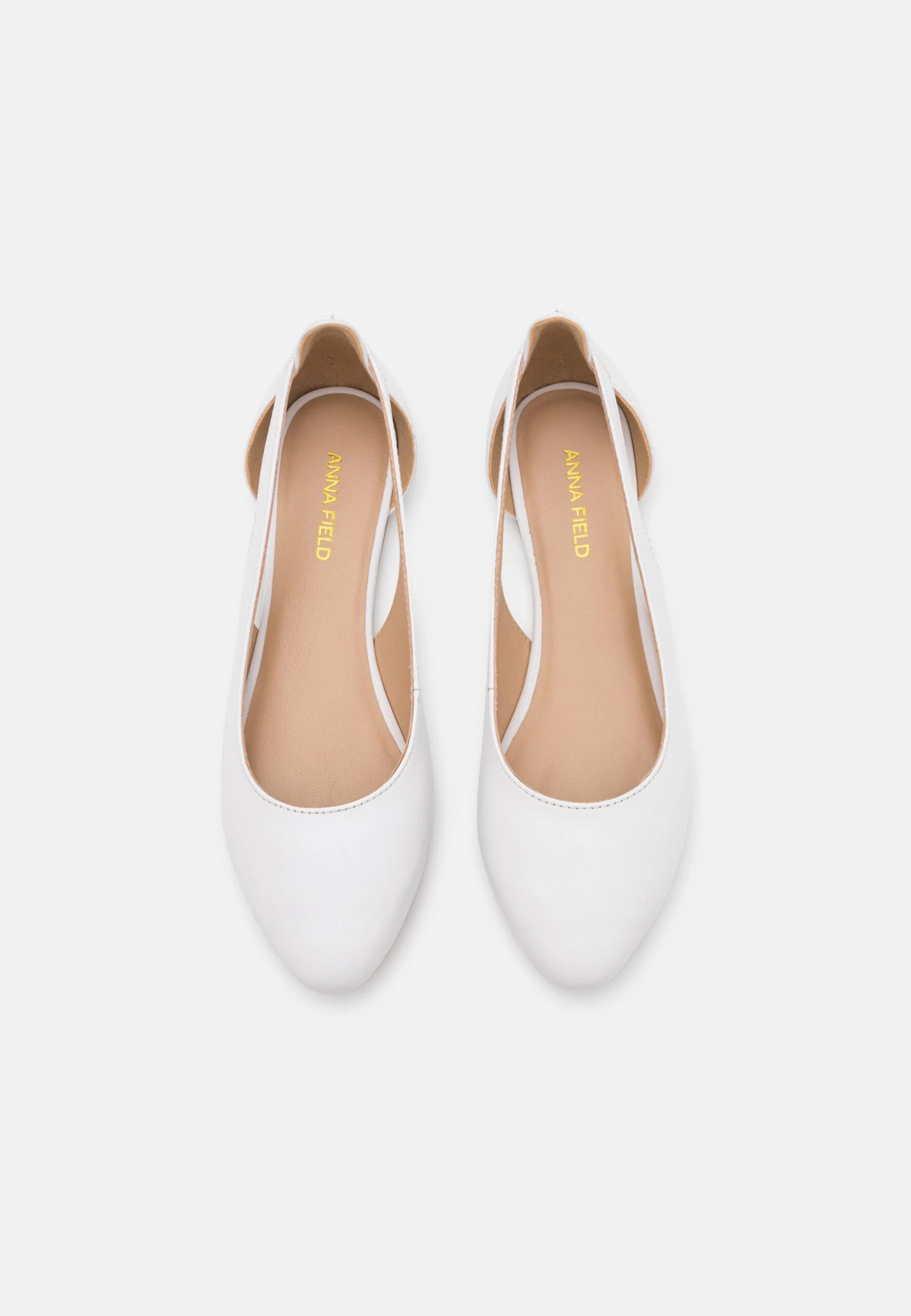 Leather- Ballet Pumps - White 8 Leather- Ballet Pumps - White - Image 6