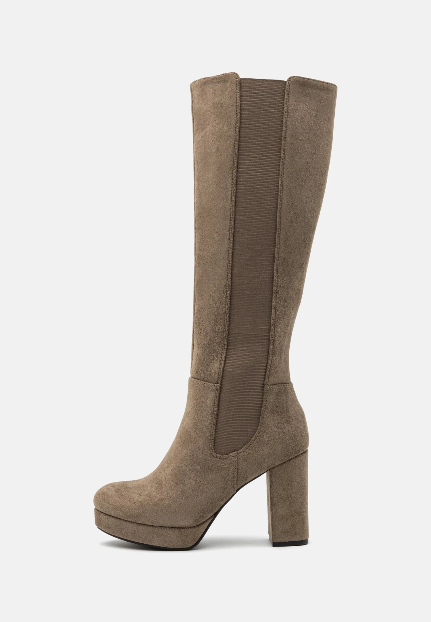 High Heeled Boots - Taupe 4 High Heeled Boots - Taupe - Image 2