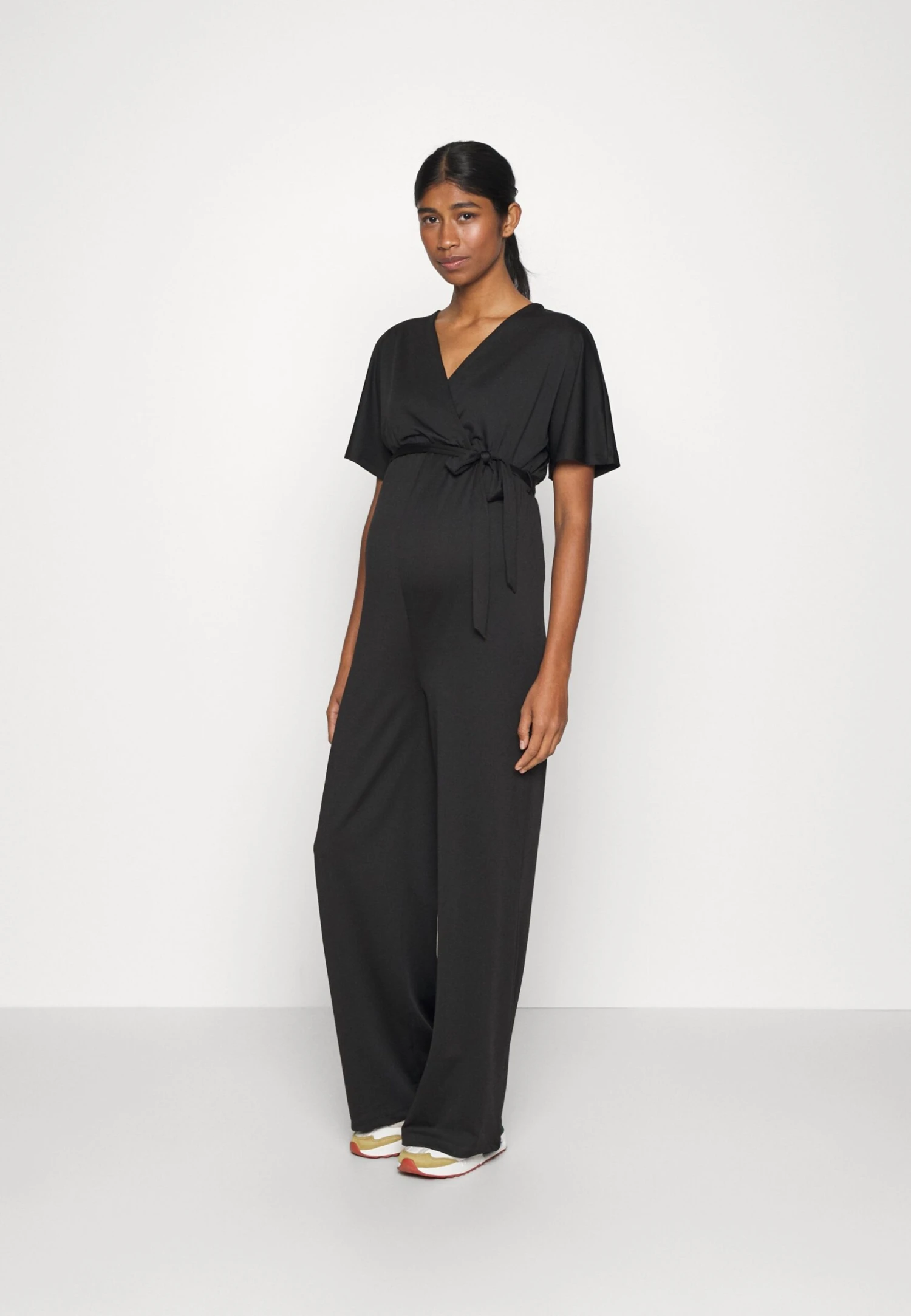 Short Sleeve Wrap Jumpsuit - Jumpsuit - Black 3 Short Sleeve Wrap Jumpsuit - Jumpsuit - Black